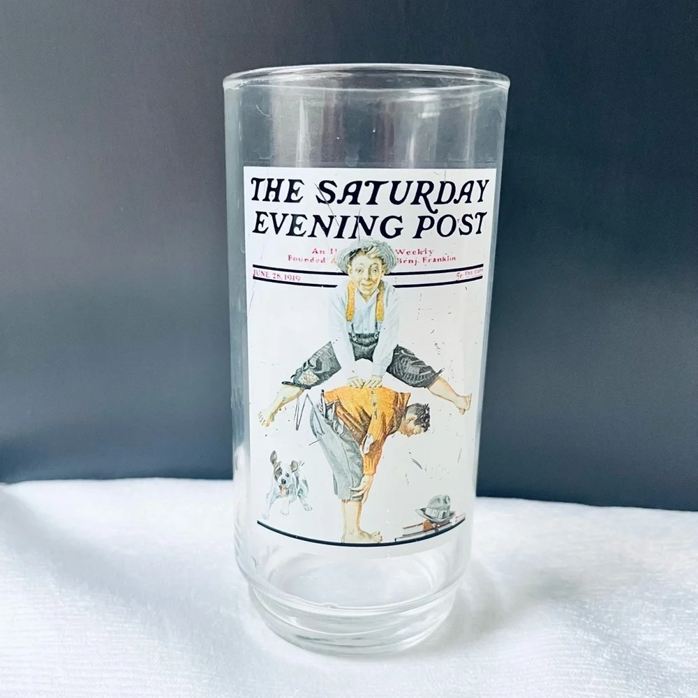 The Saturday Evening Post Norman Rockwell Vintage glass
